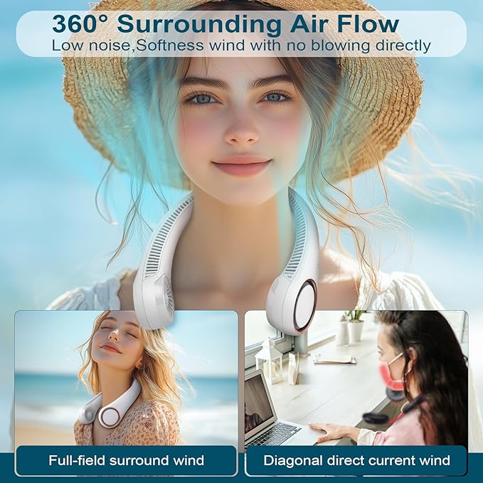 Portable Neck Fan With Battery and USB Charging