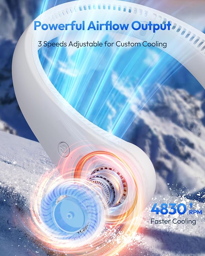 Portable Neck Fan With Battery and USB Charging